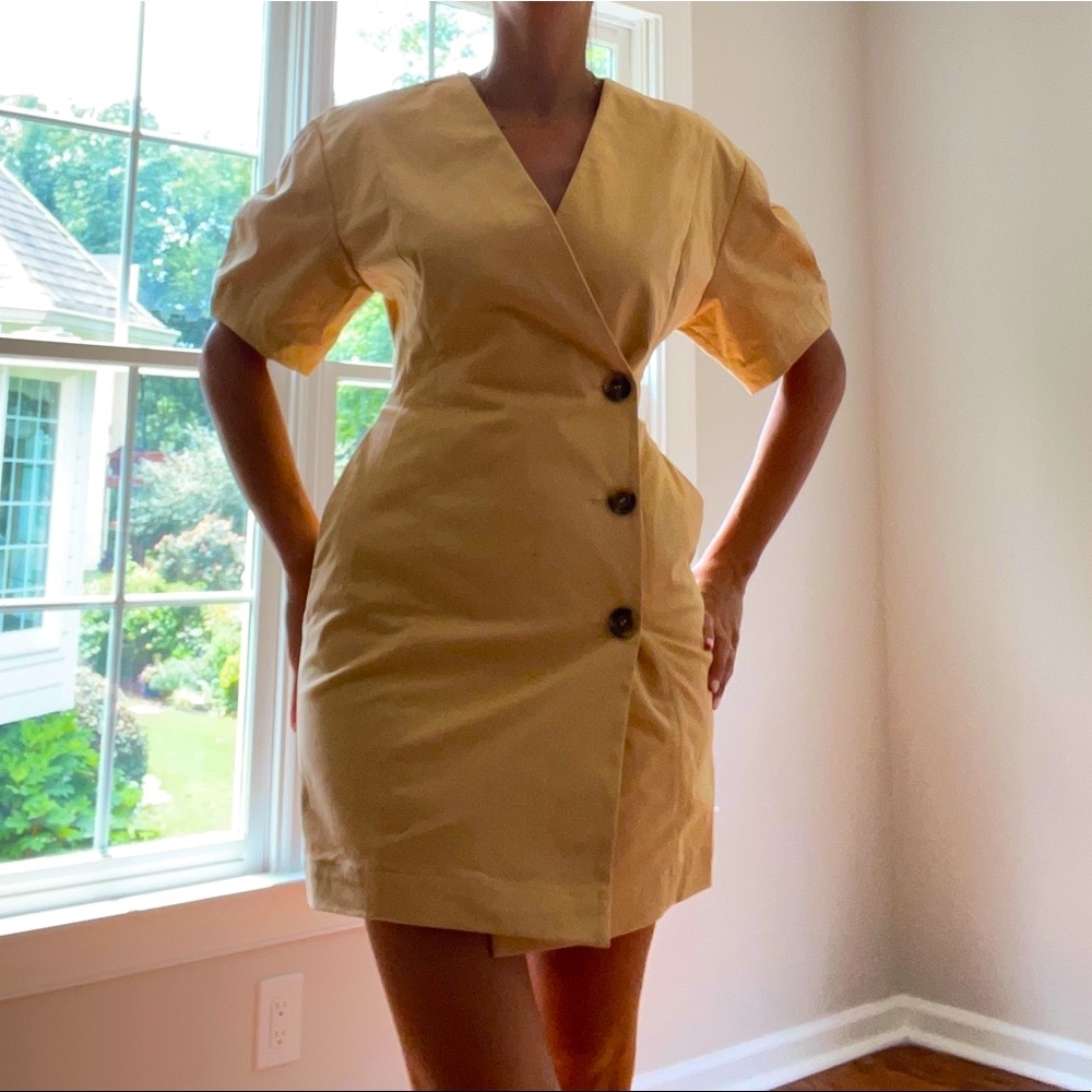 & Other Stories cotton dress in tan color